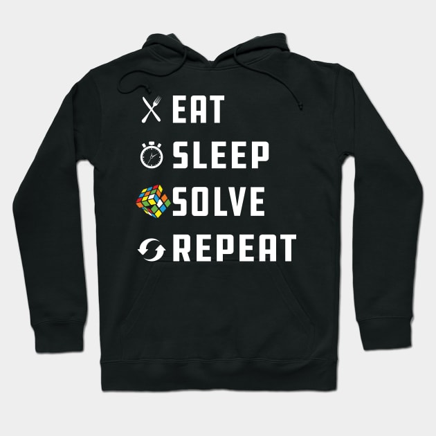 Rubik Cube - Eat Sleep Solve Repeat w Hoodie by KC Happy Shop